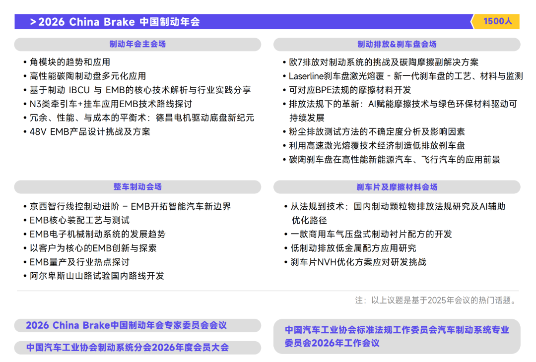 制动年度盛事：2026 China Brake 中国制动年会等你来！